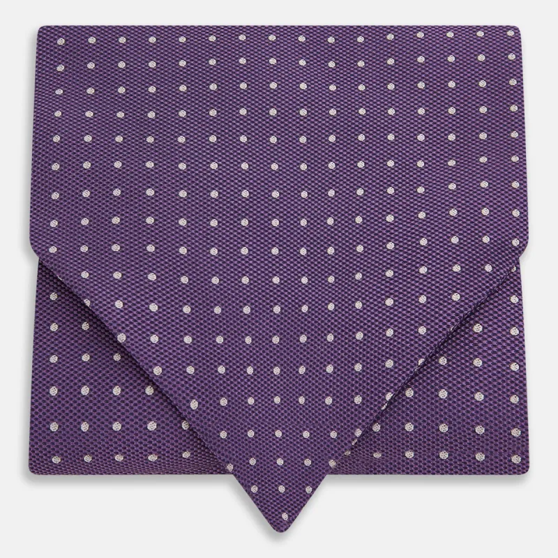 Lilac and Purple Micro Dot Silk Cravat sold by Turnbull & Asser