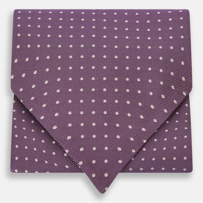 Lilac and Violet Micro Dot Silk Cravat sold by Turnbull & Asser