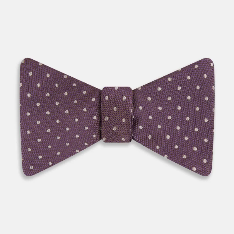 Lilac and Purple Micro Dot Silk Bow Tie sold by Turnbull & Asser