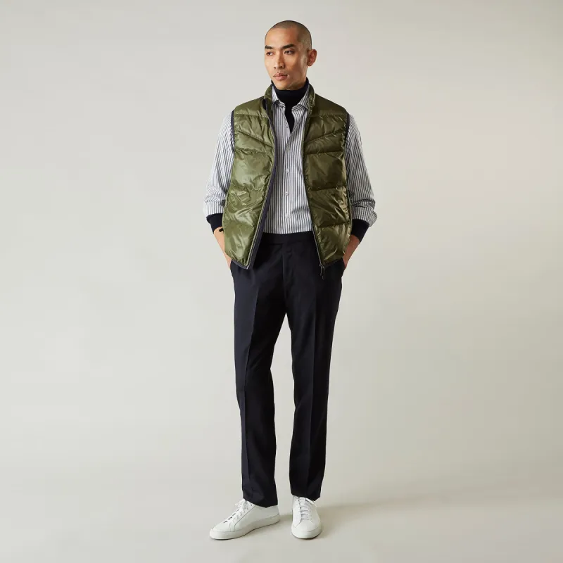 Green Peyton Sealup Quilted Gilet sold by Turnbull & Asser