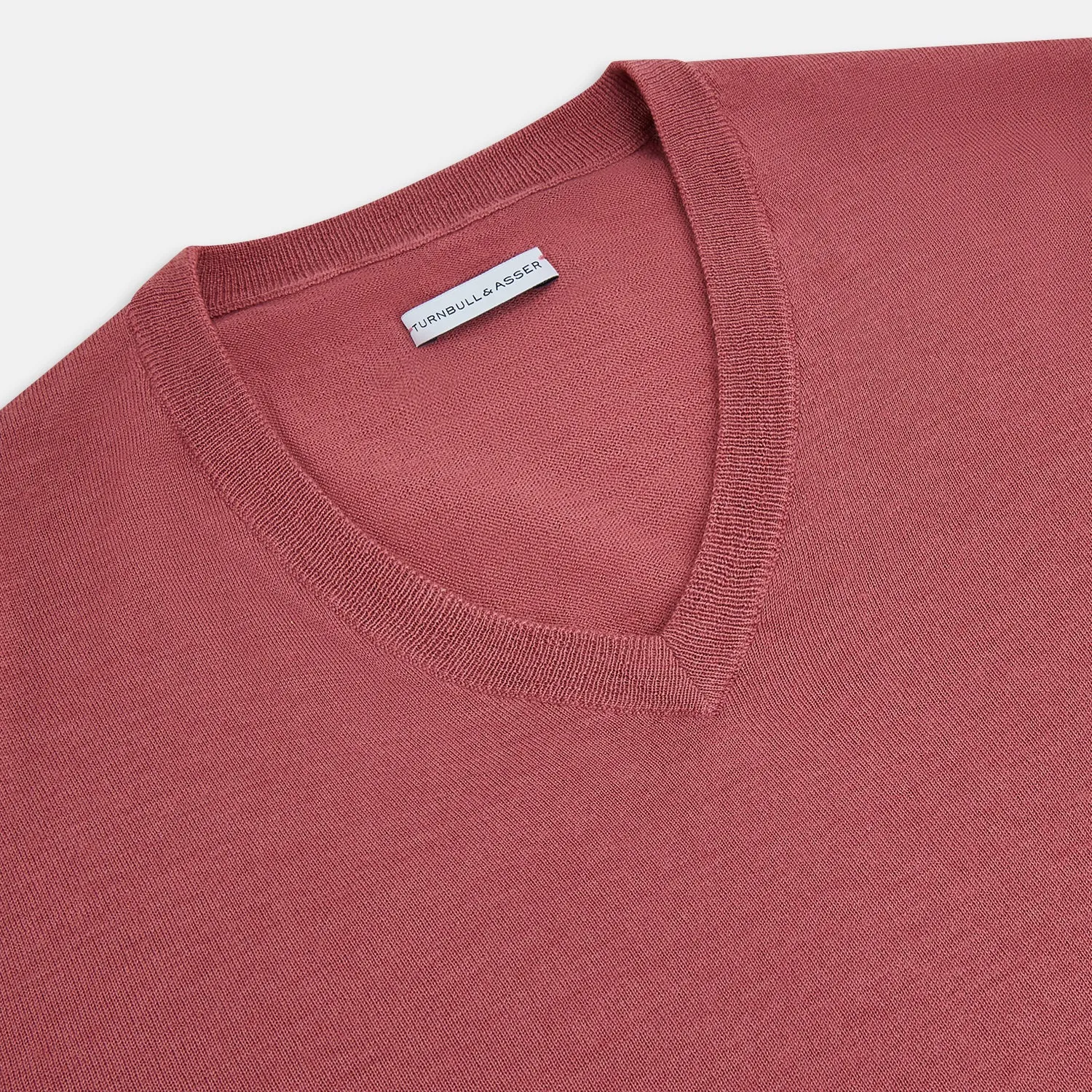 Antique Pink Merino V-Neck-Jumper sold by Turnbull & Asser product image thumbnail 2