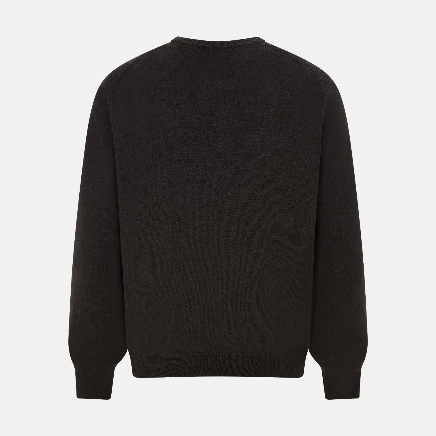 Dark Brown Cashmere V-Neck Jumper sold by Turnbull & Asser product image thumbnail 3