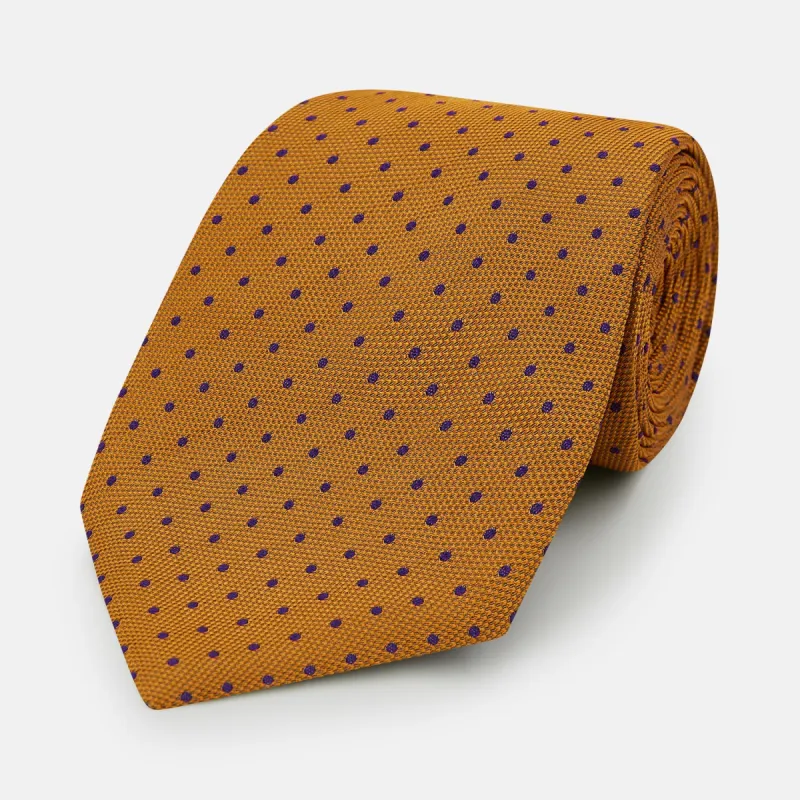 Purple and Orange Micro Dot Silk Tie sold by Turnbull & Asser