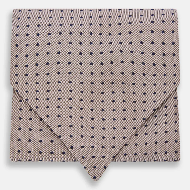 Navy and Lilac Micro Dot Silk Cravat sold by Turnbull & Asser