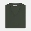Green V-Neck Cashmere Slipover sold by Turnbull & Asser