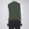 Green V-Neck Cashmere Slipover sold by Turnbull & Asser