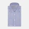 Mid Blue Candy Stripe Cotton Fabric sold by Turnbull & Asser