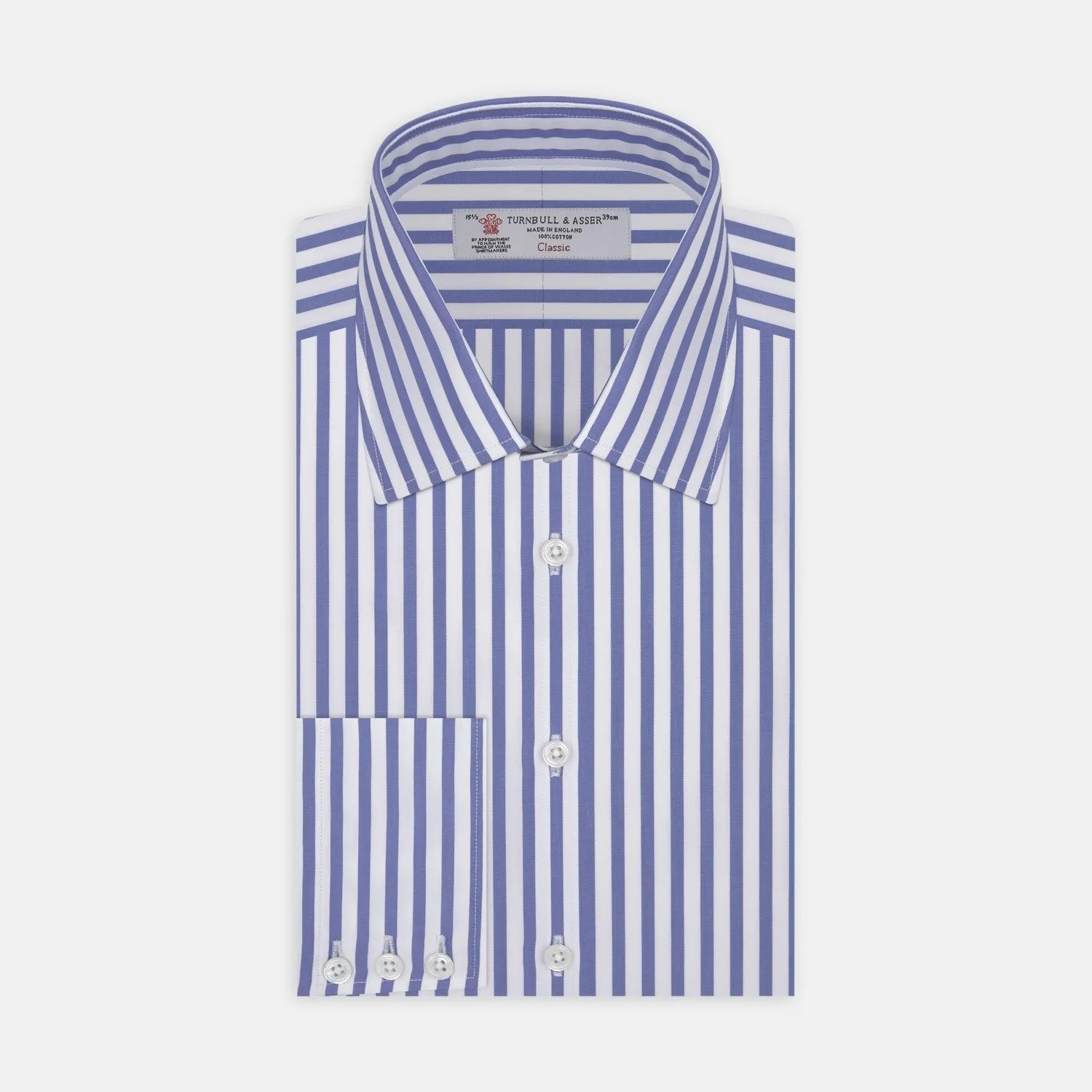 Mid Blue Candy Stripe Cotton Fabric sold by Turnbull & Asser product image thumbnail 2