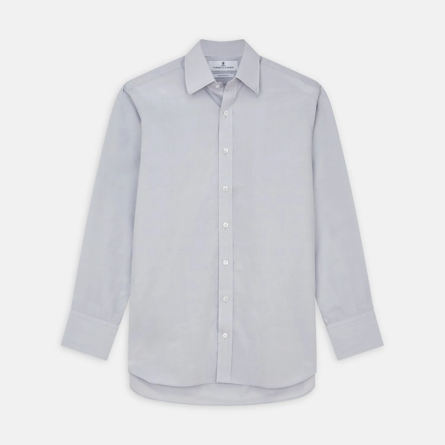 Faded Blue Block Check Cotton Regular Fit Mayfair Shirt sold by Turnbull & Asser