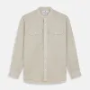 Light Oatmeal Plain Linen Blend Fabric sold by Turnbull & Asser