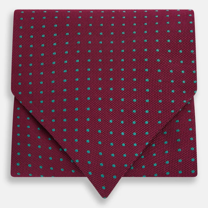 Blue and Burgundy Micro Dot Silk Cravat sold by Turnbull & Asser