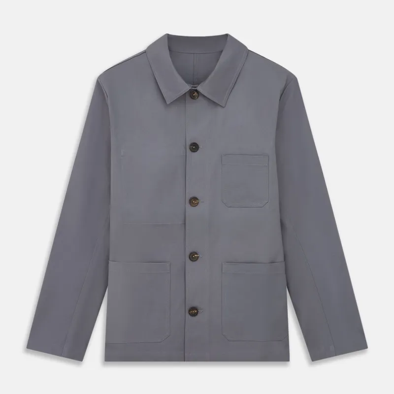 Charcoal Grey Organic Cotton Blend Remy Chore Jacket sold by Turnbull & Asser