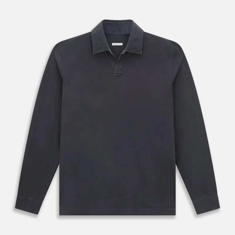 Charcoal Rugby Polo Shirt sold by Turnbull & Asser