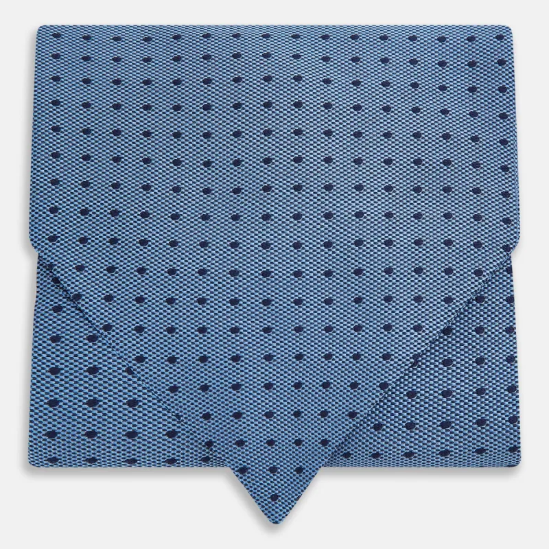 Navy and Blue Micro Dot Silk Cravat sold by Turnbull & Asser