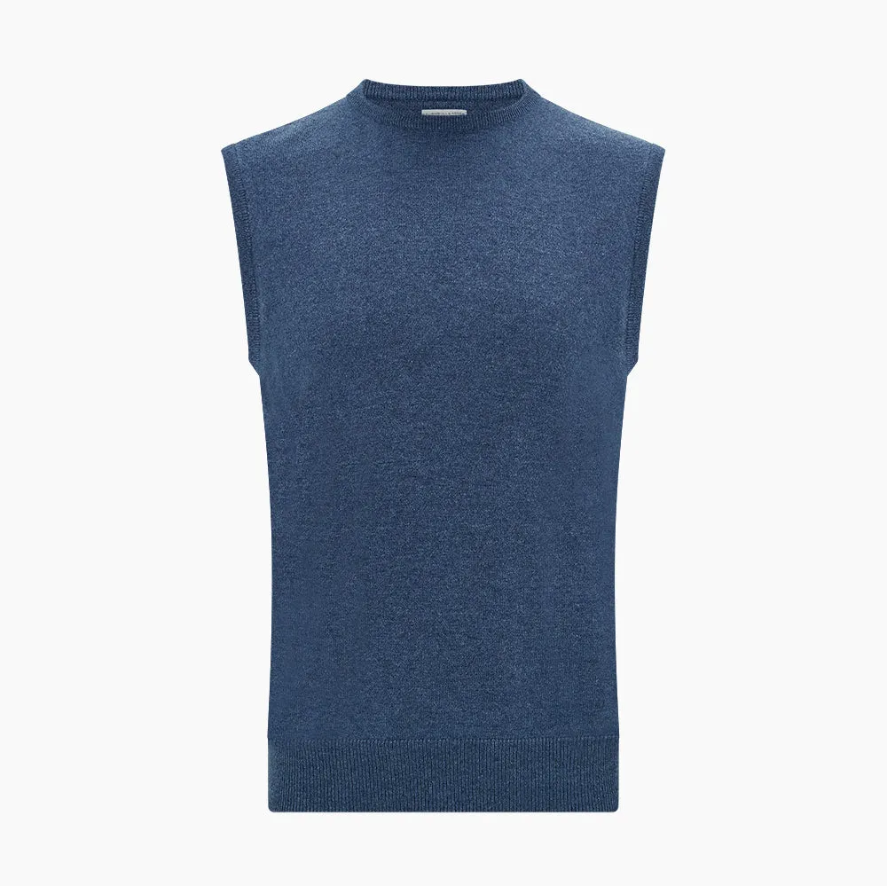 Pacific Blue Cashmere Round Neck Vest sold by Turnbull & Asser product image thumbnail 4