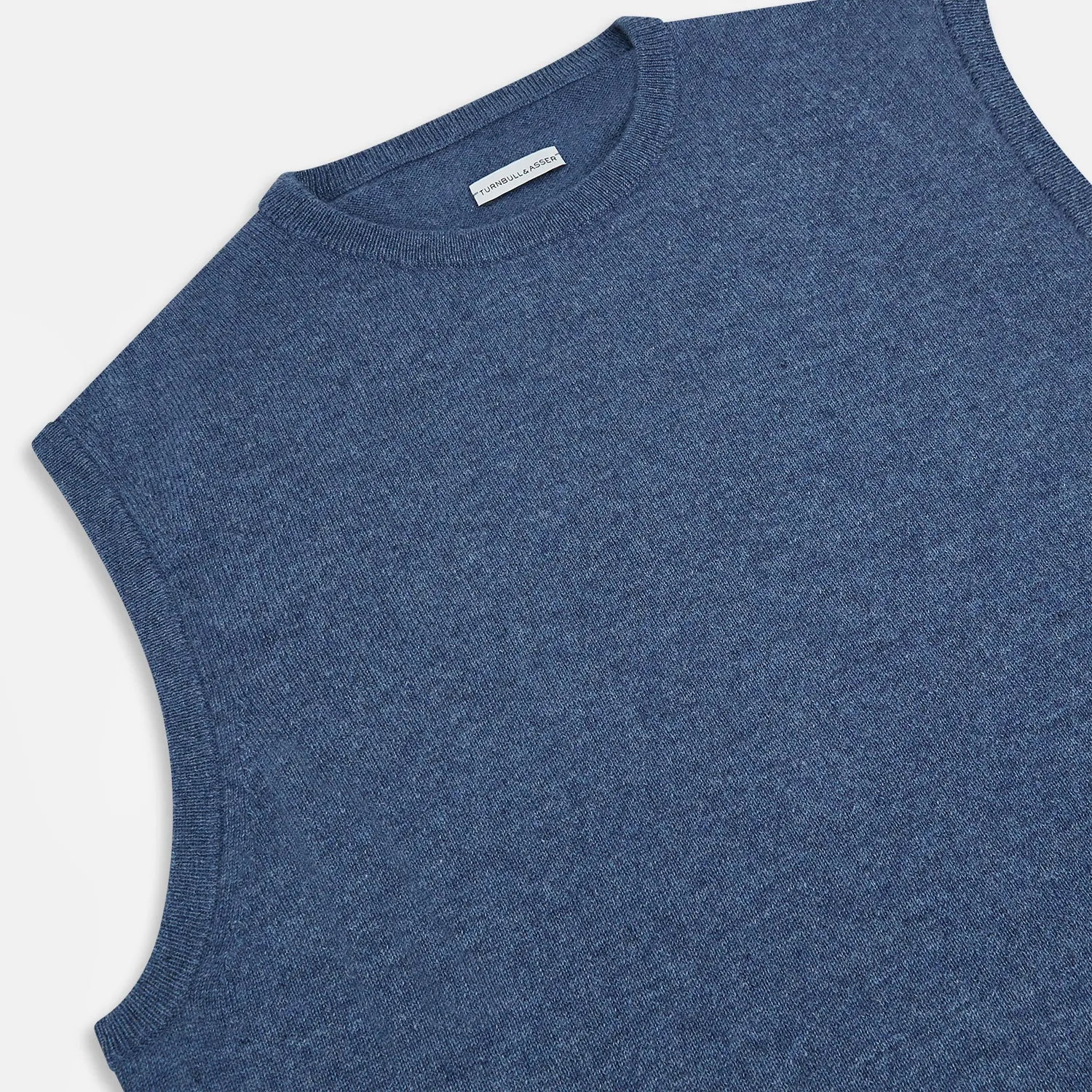 Pacific Blue Cashmere Round Neck Vest sold by Turnbull & Asser product image thumbnail 2