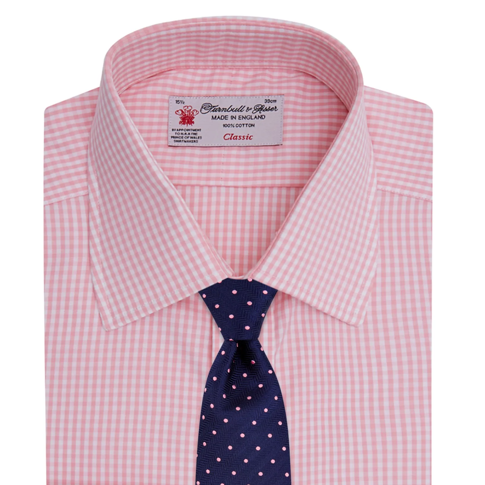 Light Pink Gingham Check Shirt with T&A Collar and 3-Button Cuffs sold by Turnbull & Asser product image thumbnail 4