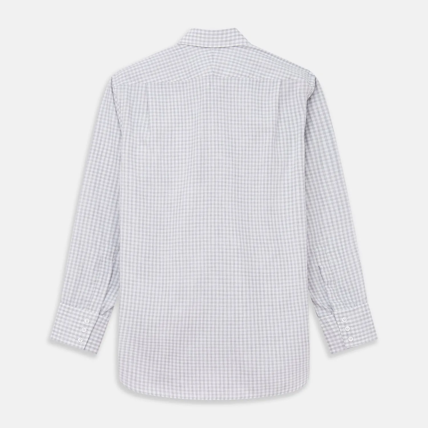 Grey Check Cotton Melange Regular Fit Mayfair Shirt sold by Turnbull & Asser product image thumbnail 5