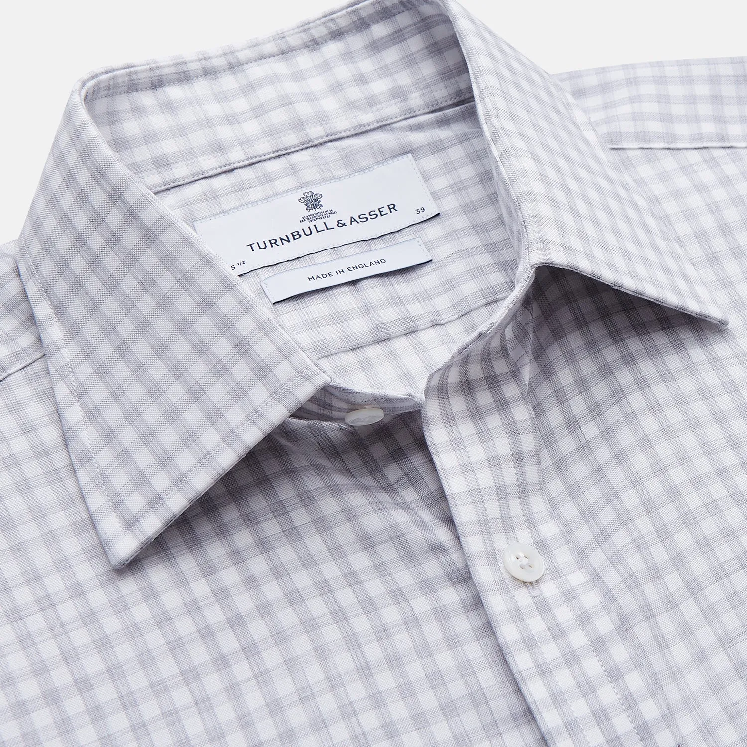 Grey Check Cotton Melange Regular Fit Mayfair Shirt sold by Turnbull & Asser product image thumbnail 2