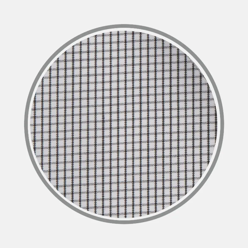 Black Fine Check Cotton Fabric sold by Turnbull & Asser