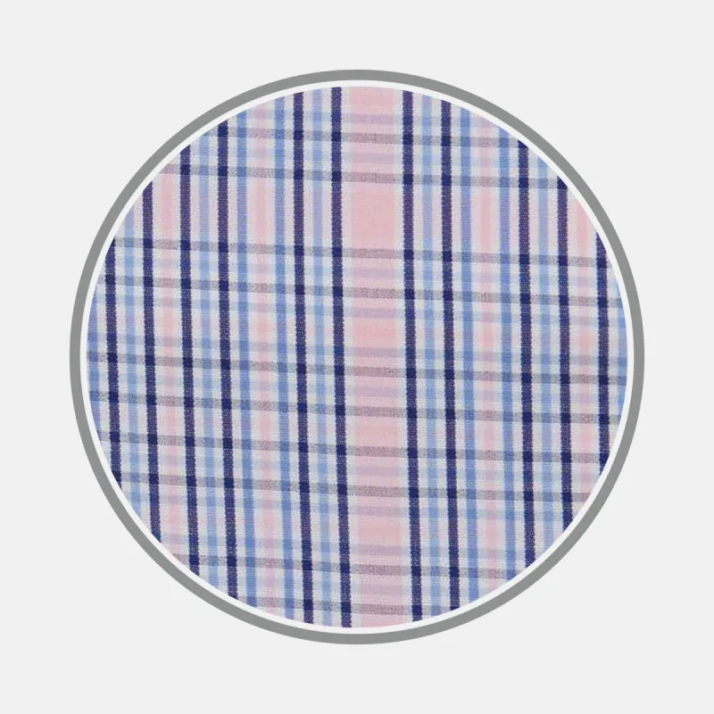 Pink & Blue Check Cotton Fabric sold by Turnbull & Asser