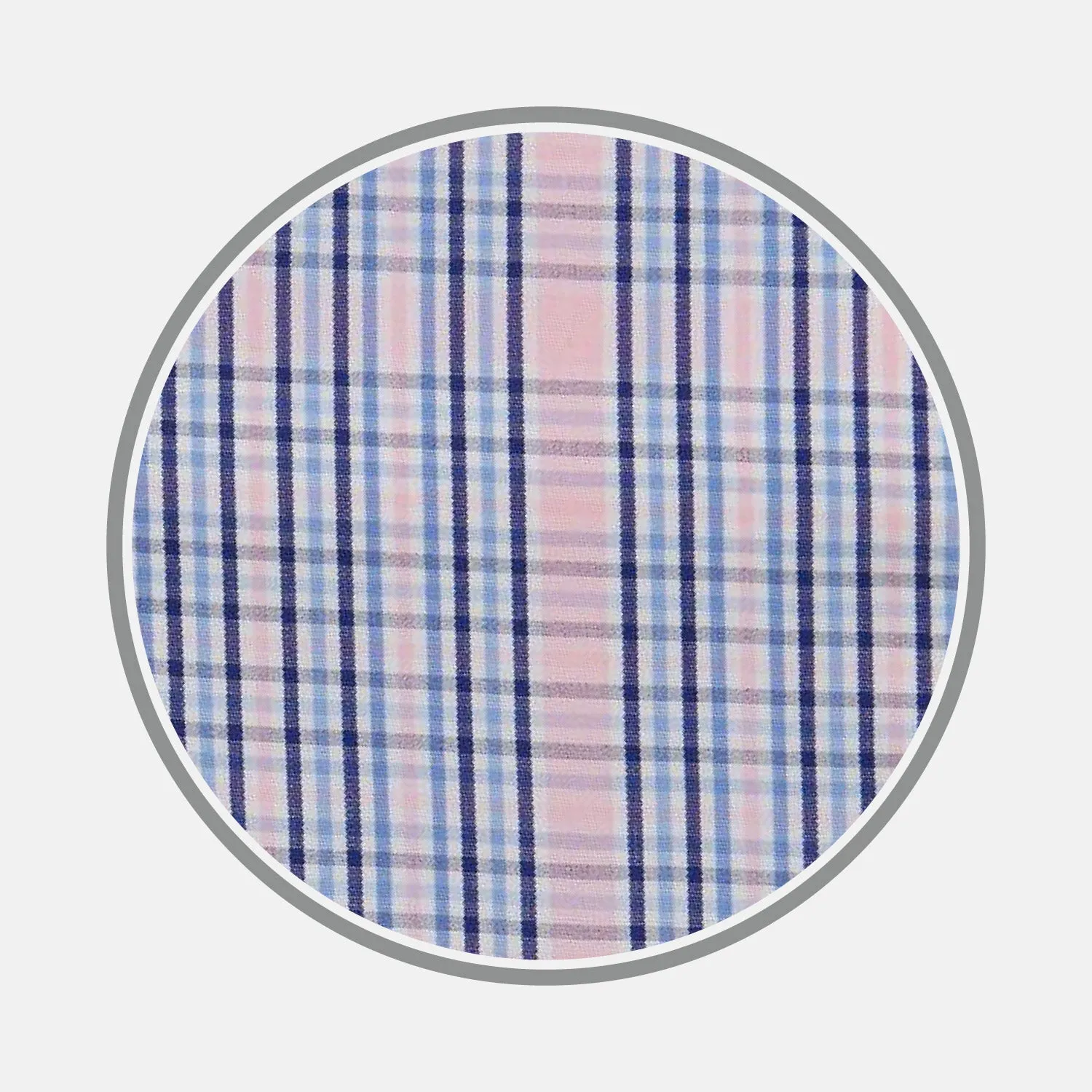Pink & Blue Check Cotton Fabric sold by Turnbull & Asser
