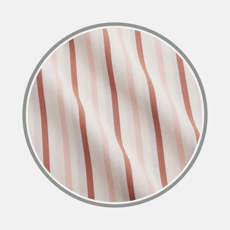 Burgundy Multi-stripe Cotton Fabric sold by Turnbull & Asser