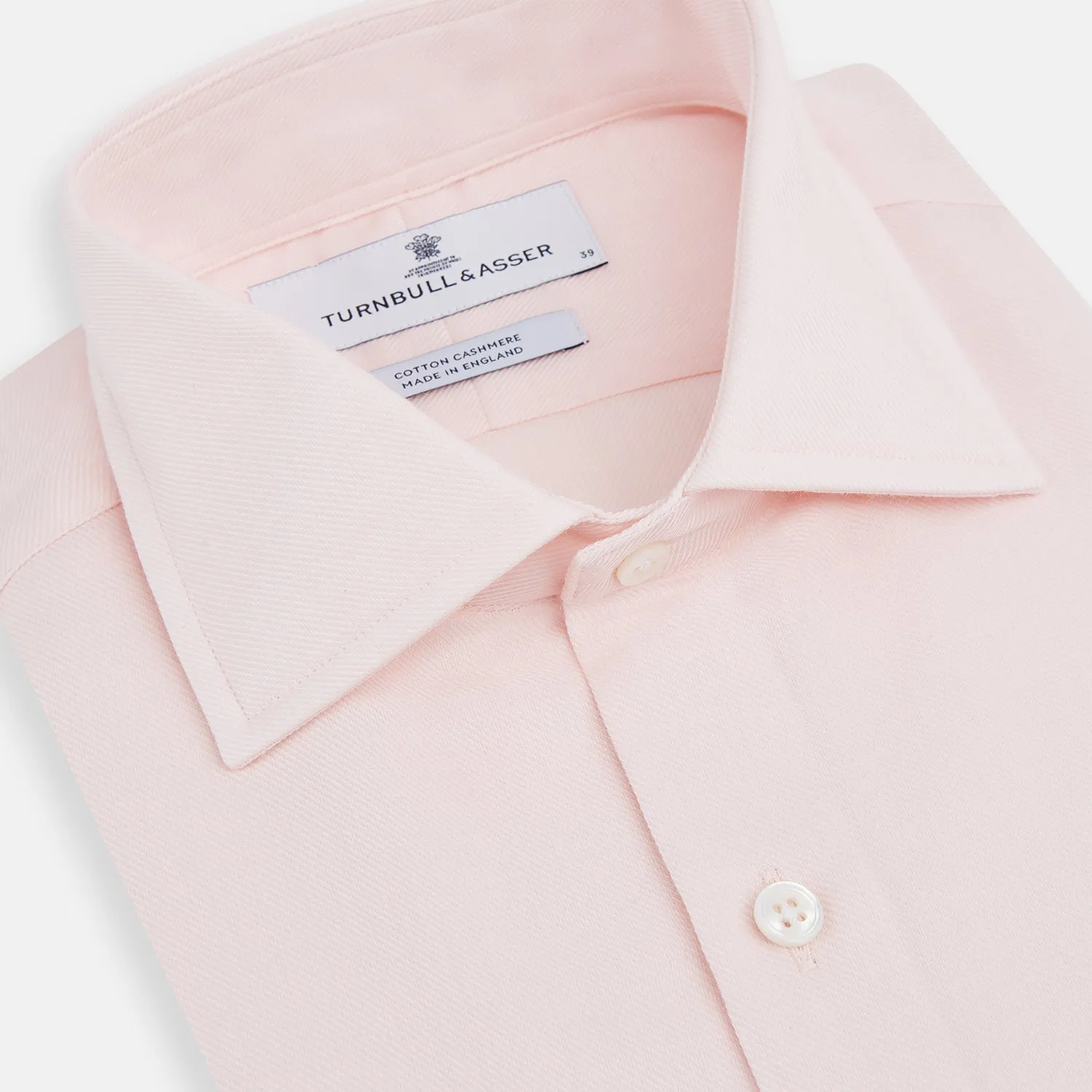 Tailored Fit Pale Pink Cotton Cashmere Belgravia Shirt sold by Turnbull & Asser product image thumbnail 2