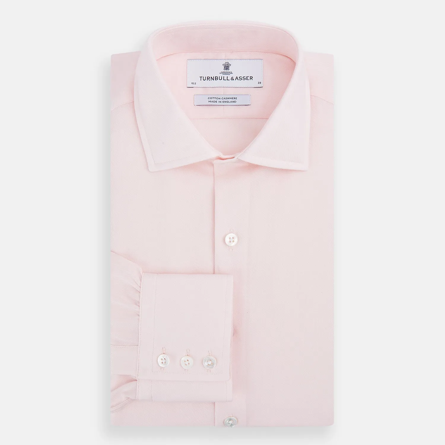 Tailored Fit Pale Pink Cotton Cashmere Belgravia Shirt sold by Turnbull & Asser product image thumbnail 5