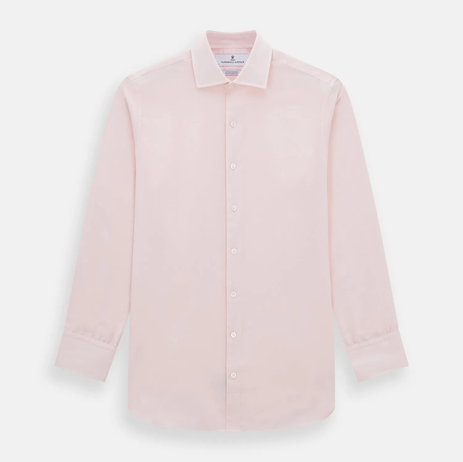 Tailored Fit Pale Pink Cotton Cashmere Belgravia Shirt sold by Turnbull & Asser