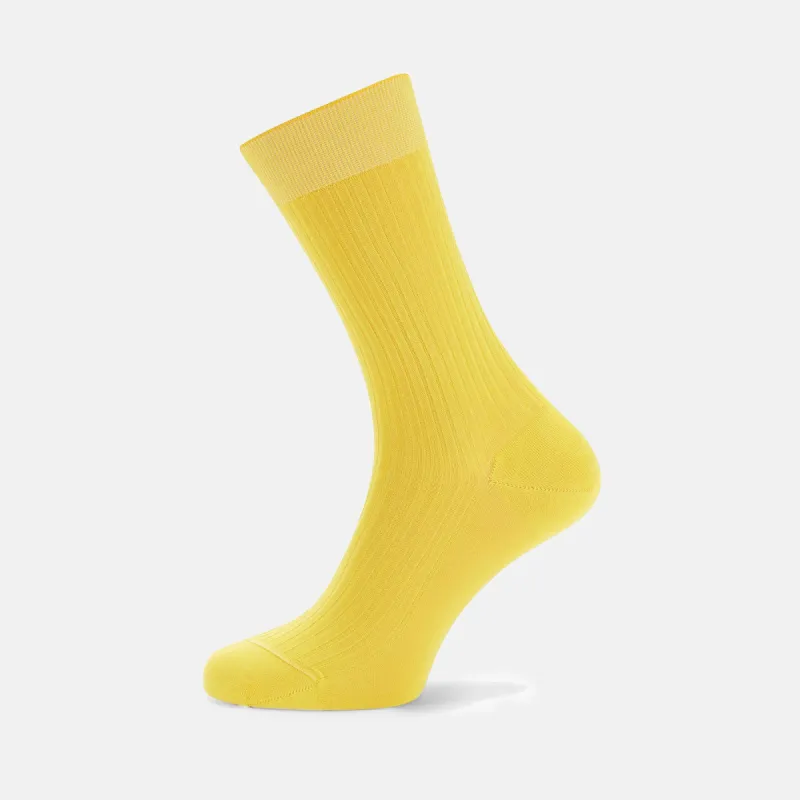 Yellow Short Cotton Socks sold by Turnbull & Asser