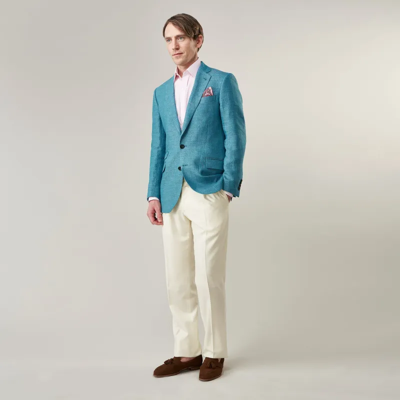 Teal Linen Barrington Blazer sold by Turnbull & Asser