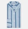 Blue Baiadera Stripe Pyjama Shirt sold by Turnbull & Asser