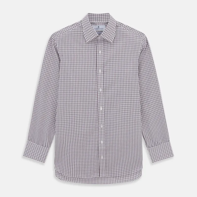 Purple Tattersall Check Mayfair Shirt sold by Turnbull & Asser