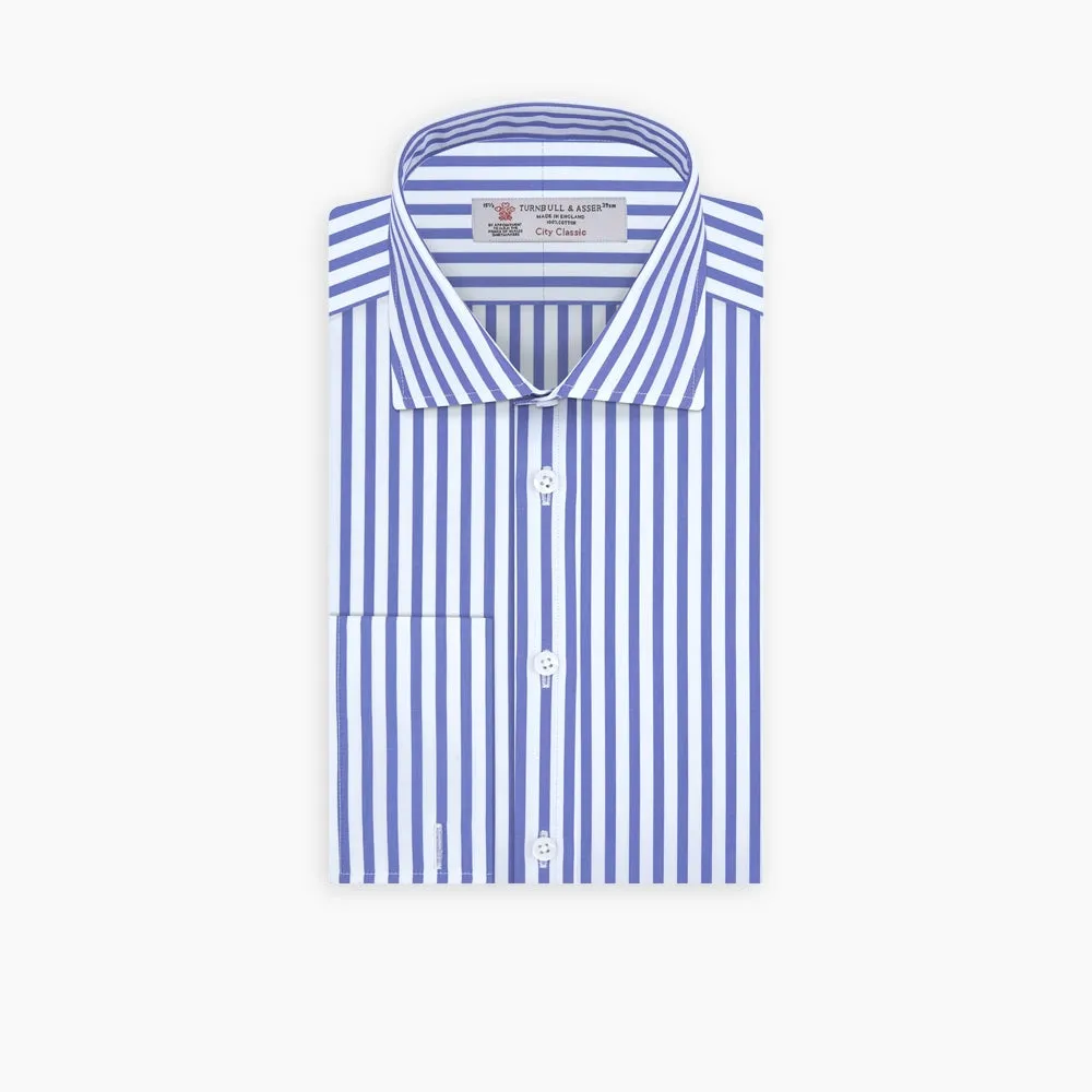 Blue and White Candy Stripe Shirt with Regent Collar and Double Cuffs sold by Turnbull & Asser product image thumbnail 3