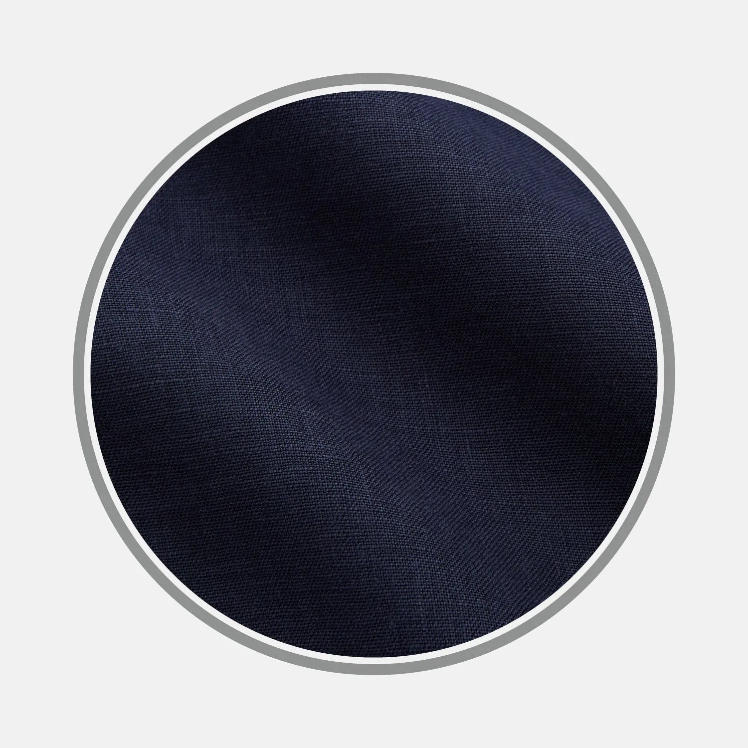 Plain Navy Hemp Cotton Fabric sold by Turnbull & Asser