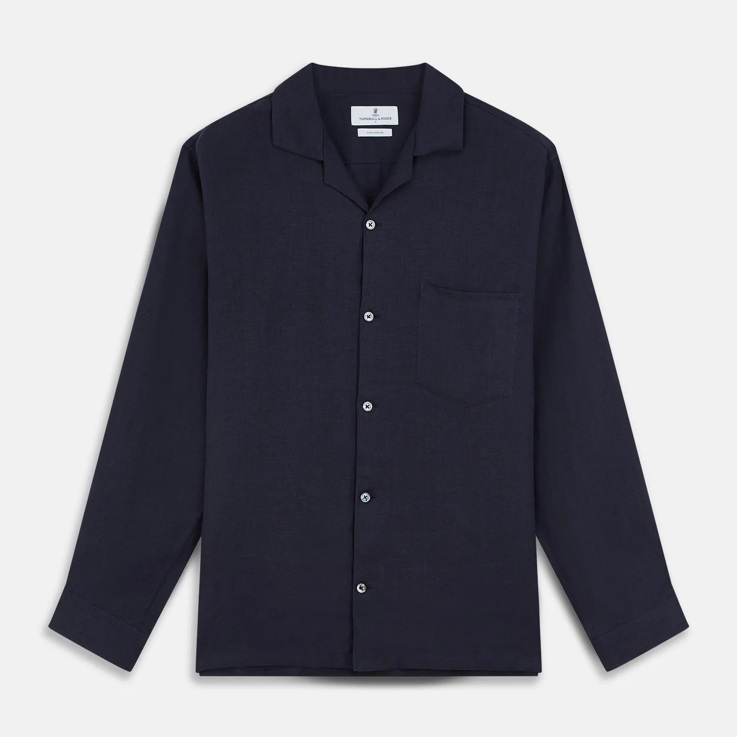 Plain Navy Hemp Cotton Fabric sold by Turnbull & Asser product image thumbnail 2