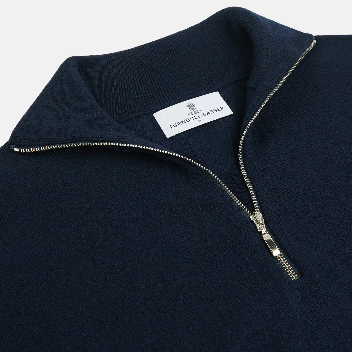 Navy Half-Zip Cashmere Jumper sold by Turnbull & Asser product image thumbnail 2