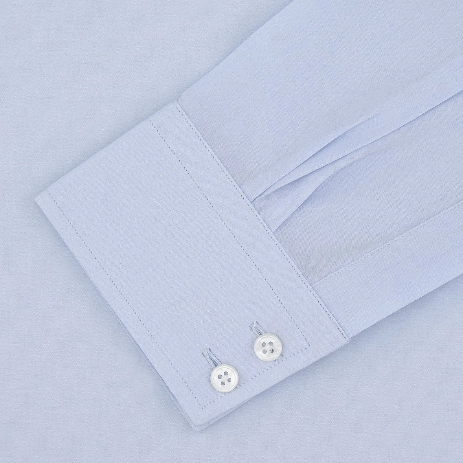 Tailored Fit Two-Fold 120 Light Blue Shirt with Kent Collar and 2-Button Cuffs sold by Turnbull & Asser product image thumbnail 4