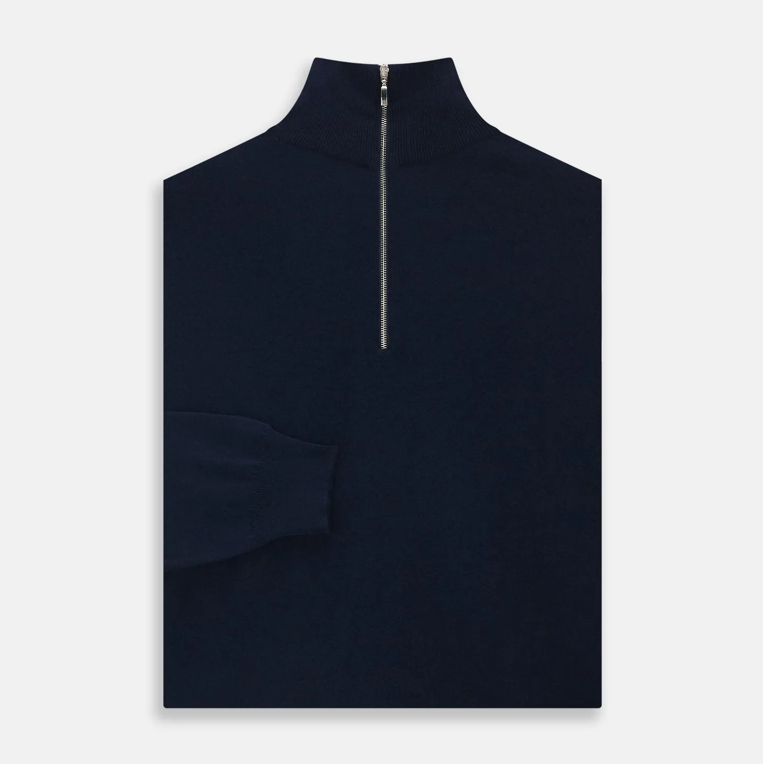 Navy Half-Zip Cashmere Jumper sold by Turnbull & Asser product image thumbnail 3