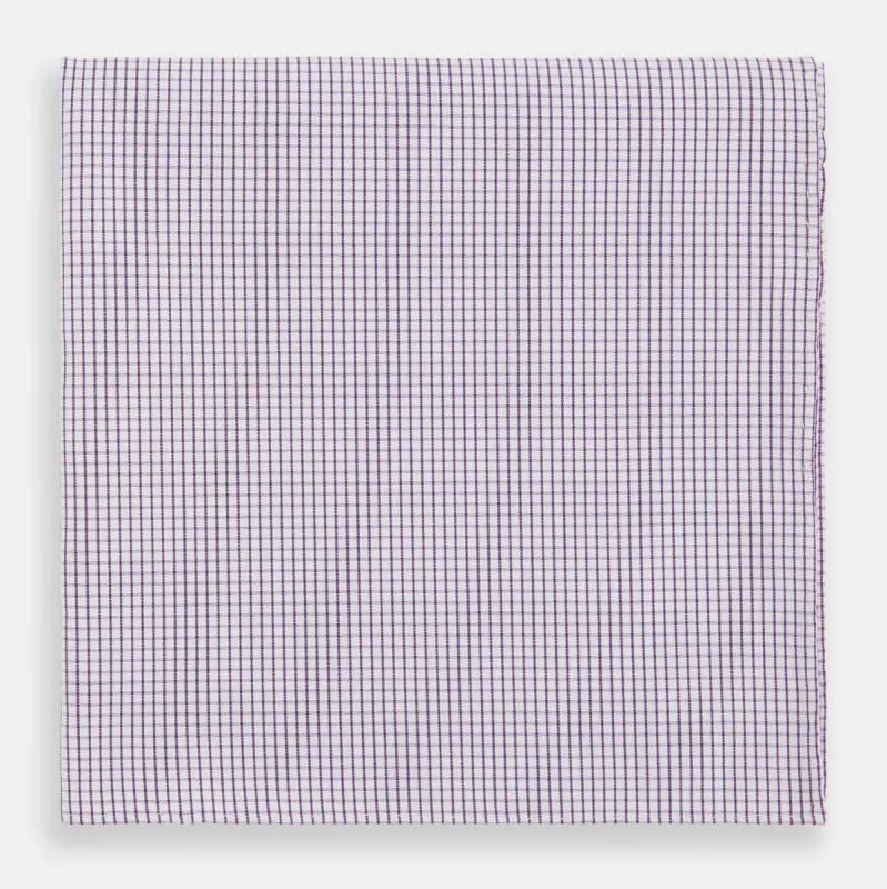 Hand Rolled Purple Graph Check Handkerchief sold by Turnbull & Asser