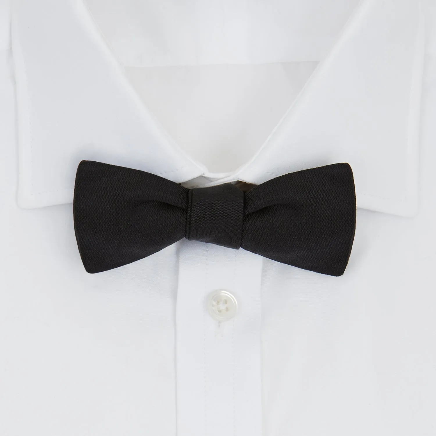 Black Narrow Silk Bow Tie sold by Turnbull & Asser product image thumbnail 2