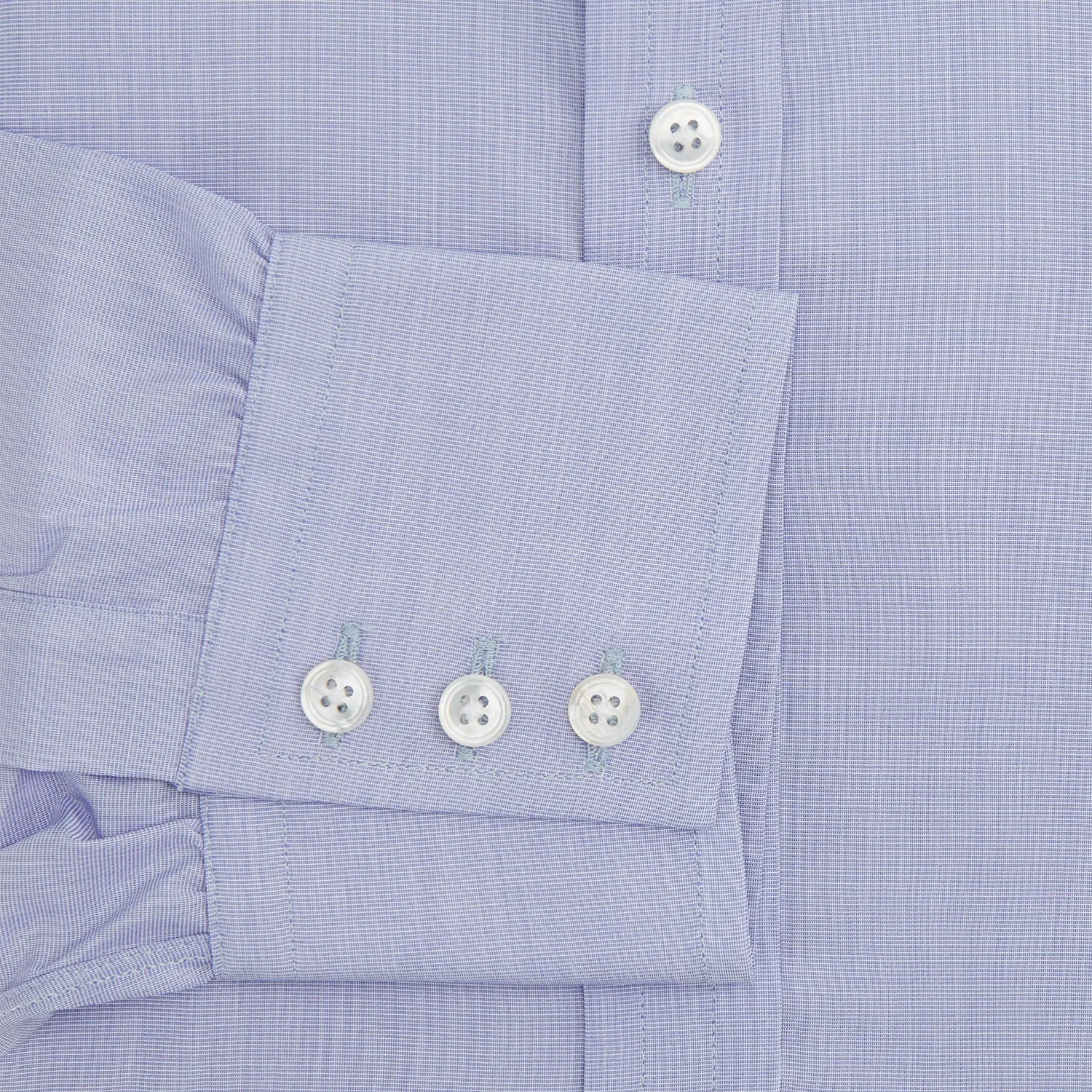 Blue End-on-End Cotton Shirt with T&A Collar and 3-Button Cuffs sold by Turnbull & Asser product image thumbnail 4