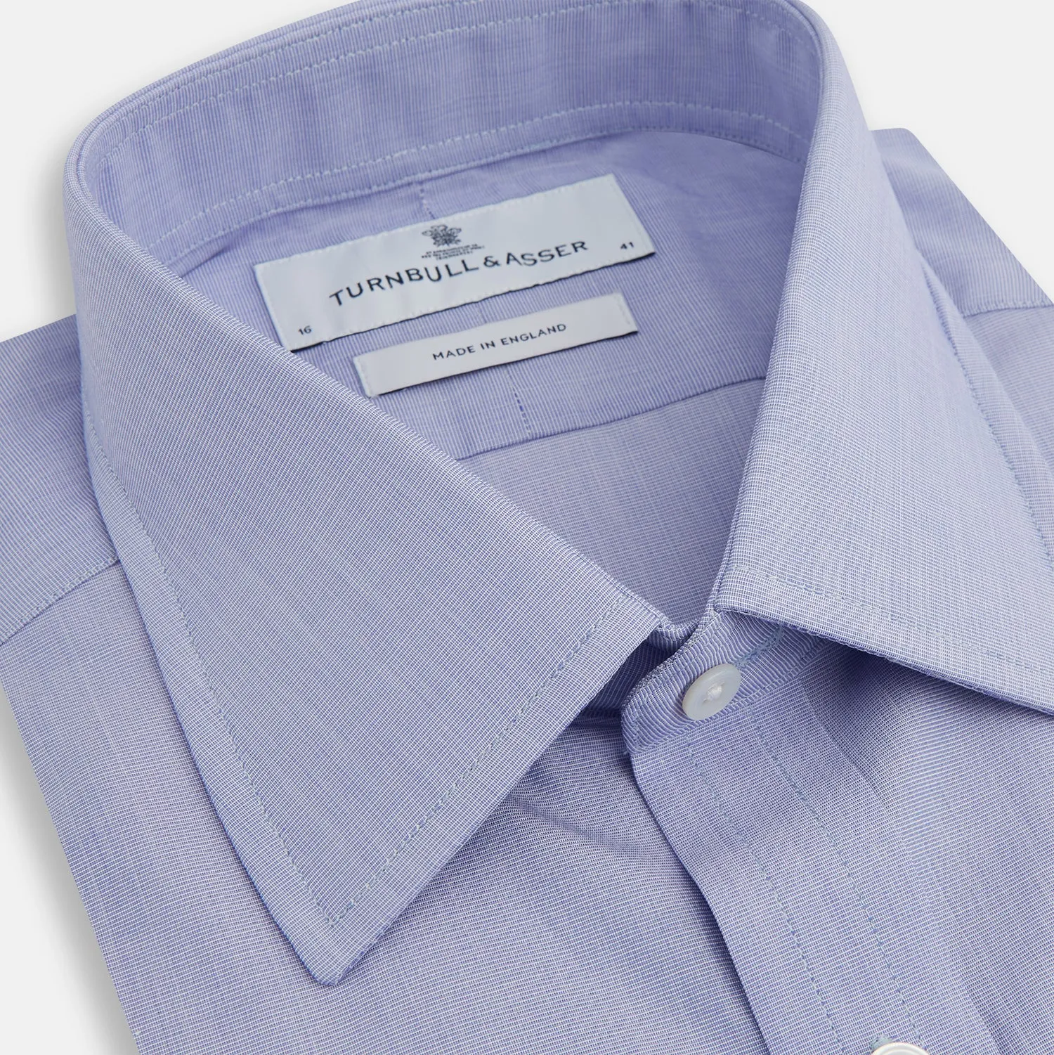 Blue End-on-End Cotton Shirt with T&A Collar and 3-Button Cuffs sold by Turnbull & Asser product image thumbnail 2
