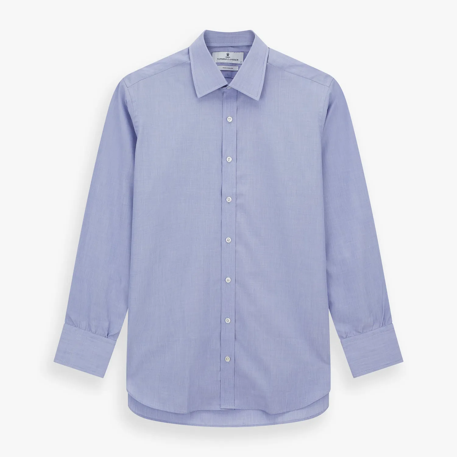 Blue End-on-End Cotton Shirt with T&A Collar and 3-Button Cuffs sold by Turnbull & Asser