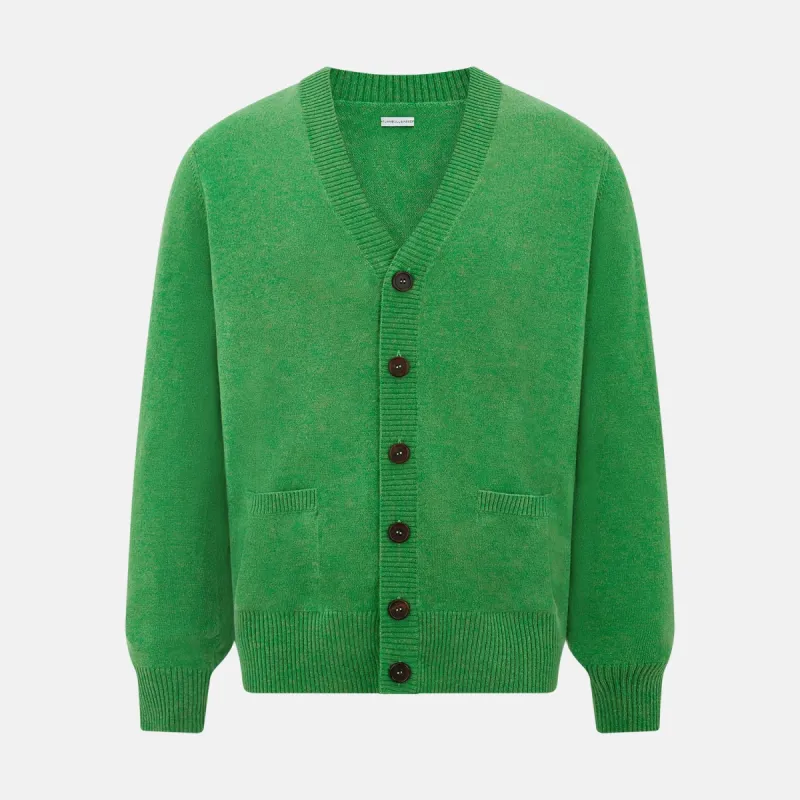 Lime Green Cashmere Cardigan sold by Turnbull & Asser