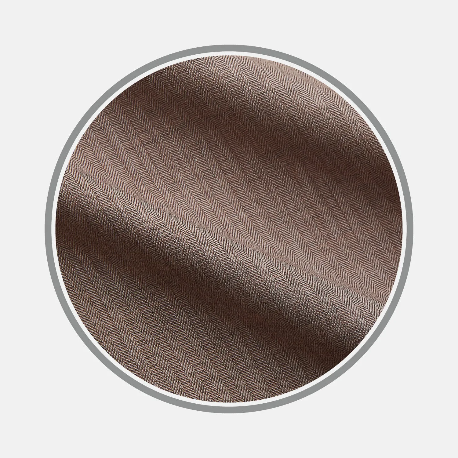 Plain Brown Cotton Melange Fabric sold by Turnbull & Asser