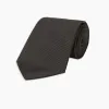 Slim Black Twill Silk Tie sold by Turnbull & Asser