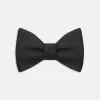 Black Herringbone Silk Bow Tie sold by Turnbull & Asser