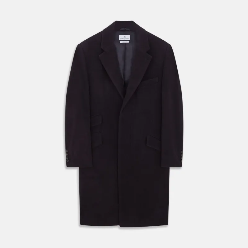 Navy Cashmere Joseph Overcoat sold by Turnbull & Asser